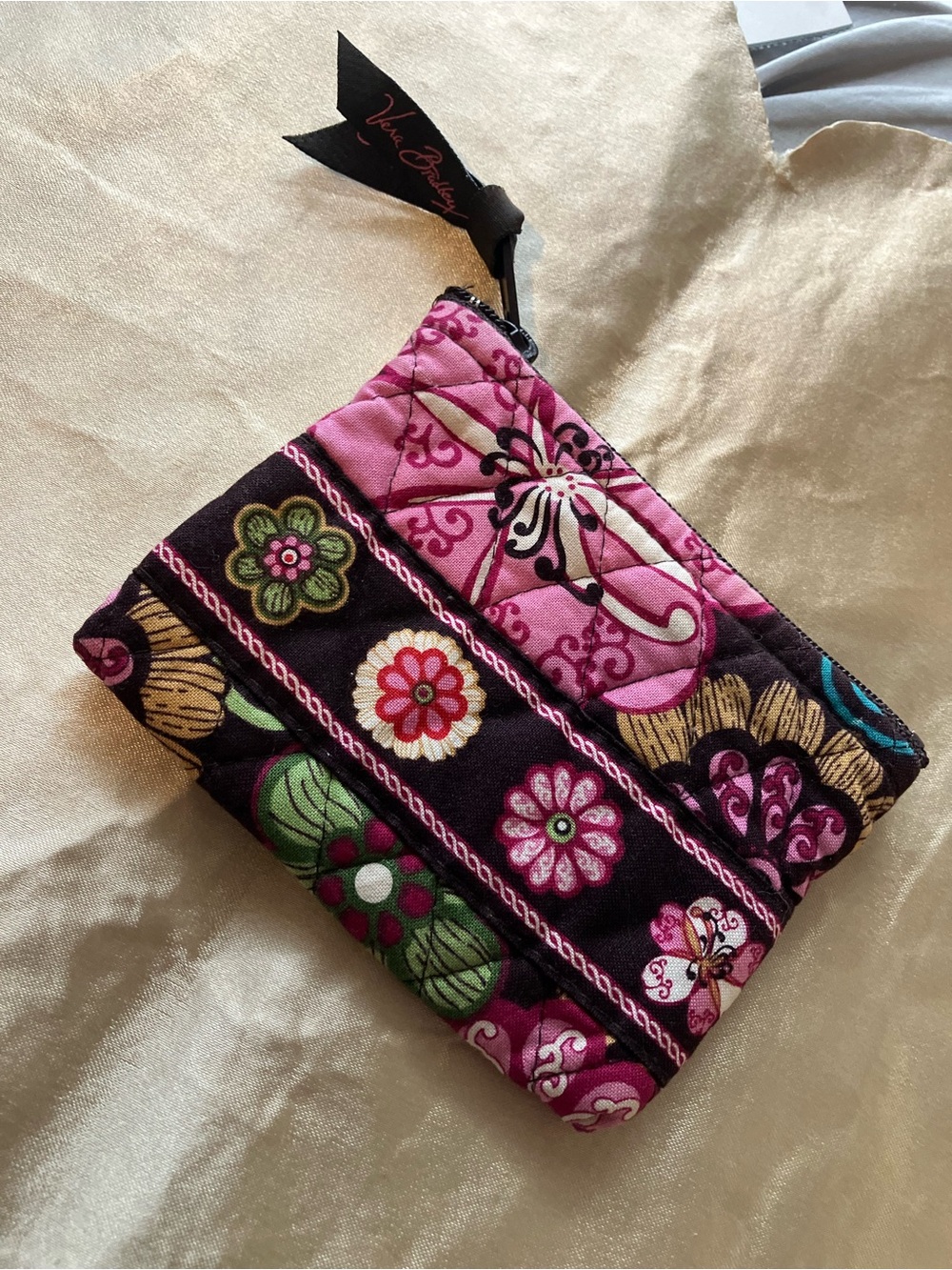 Vera Bradley Mod Floral Pink 2007 Zipper Coin Wallet